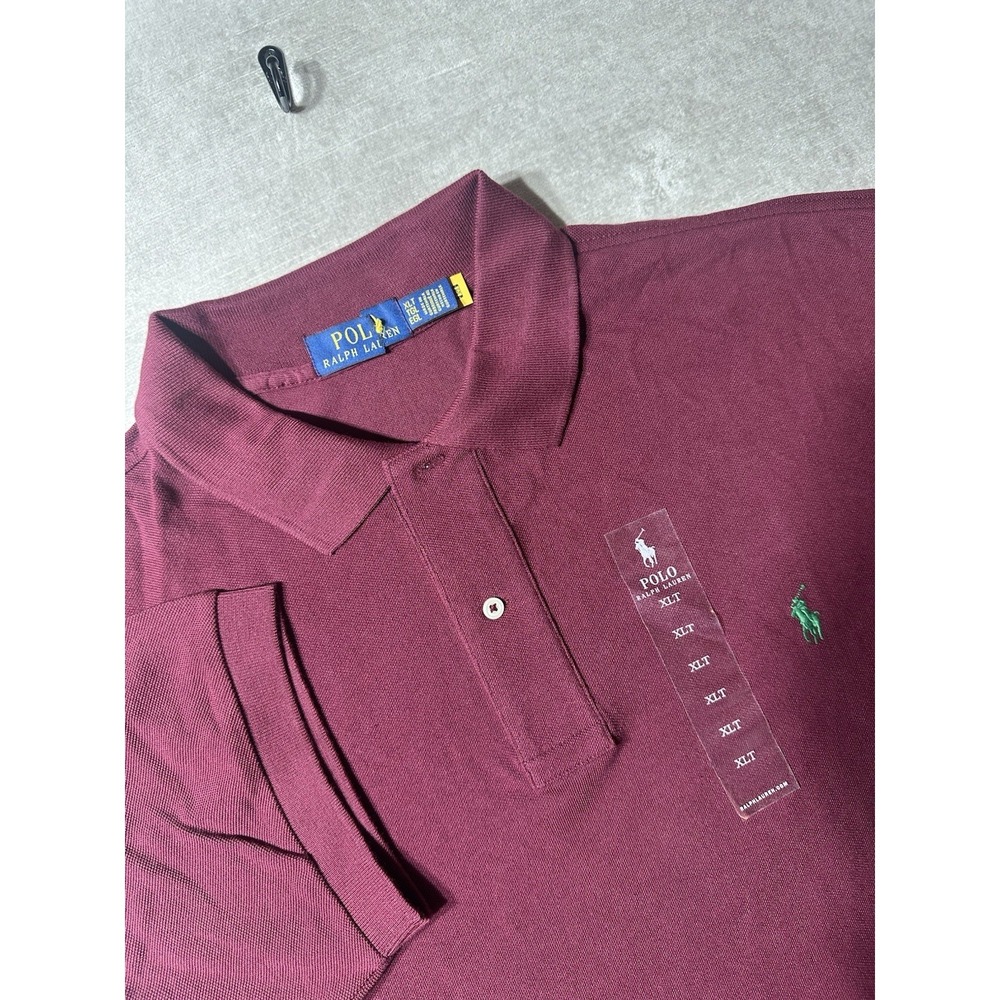 NWOT Polo Ralph Lauren Short Sleeve Shirt Mens XLT Classic Maroon Red Solid